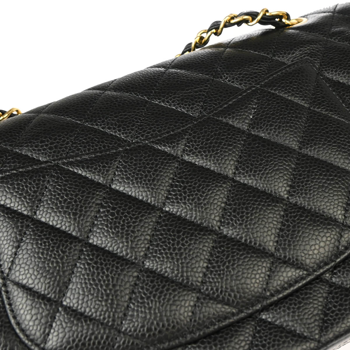 Chanel 2013-2014 Black Caviar Medium Classic Double Flap Shoulder Bag