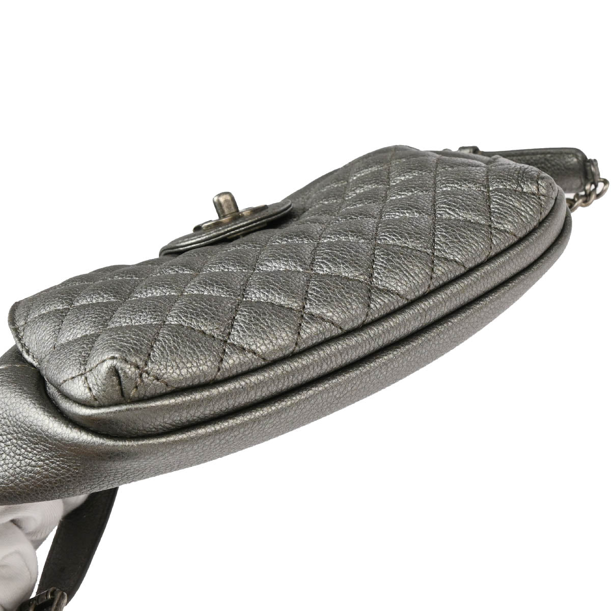 Chanel 2016-2017 Silver Calfskin Waist Bum Bag