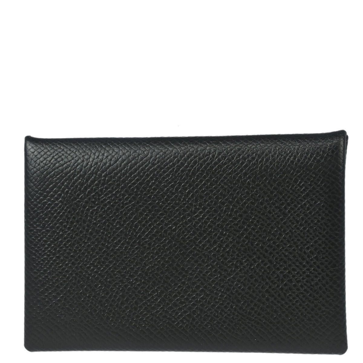 Hermes 2010 Black Epsom Calvi Card Holder Small Good