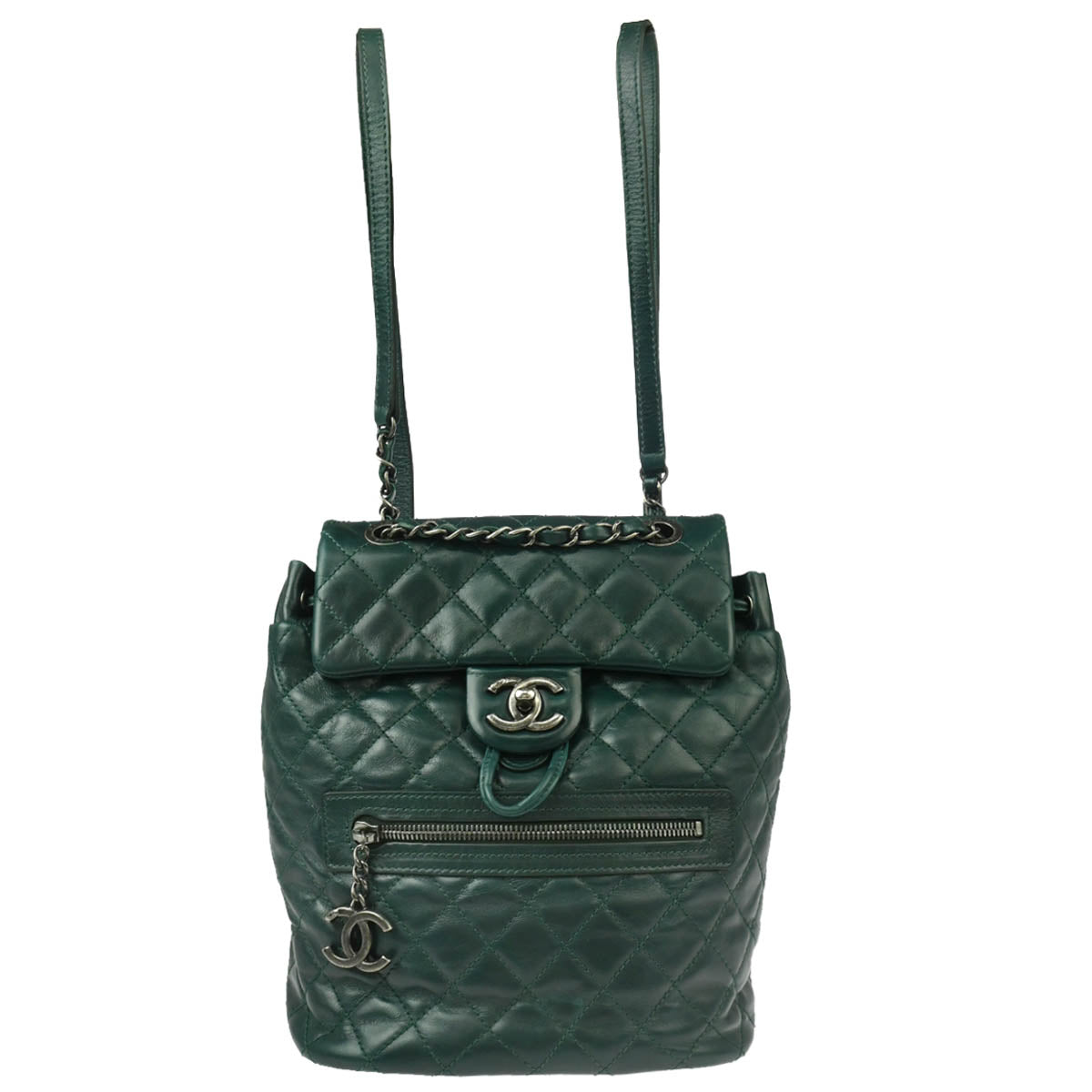 Chanel Green Calfskin 2way Backpack Handbag