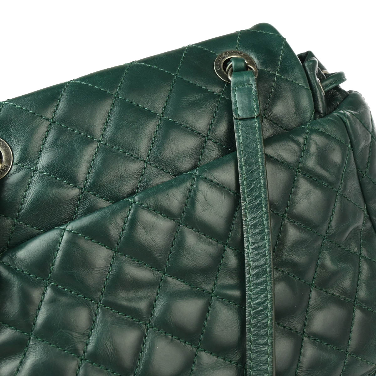 Chanel Green Calfskin 2way Backpack Handbag