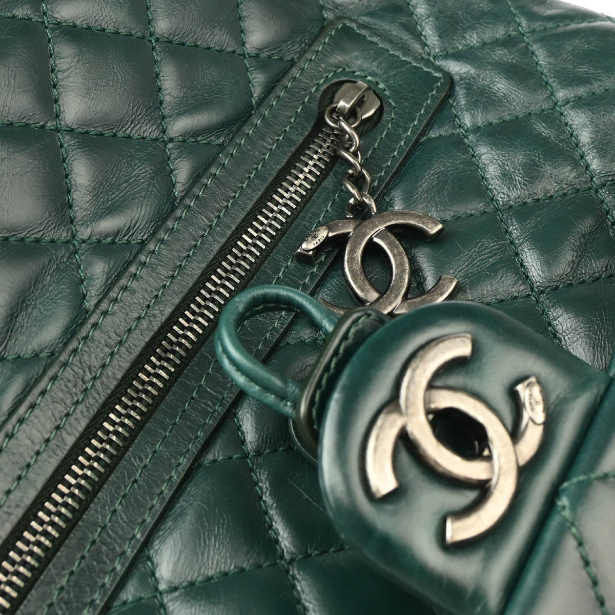 Chanel Green Calfskin 2way Backpack Handbag