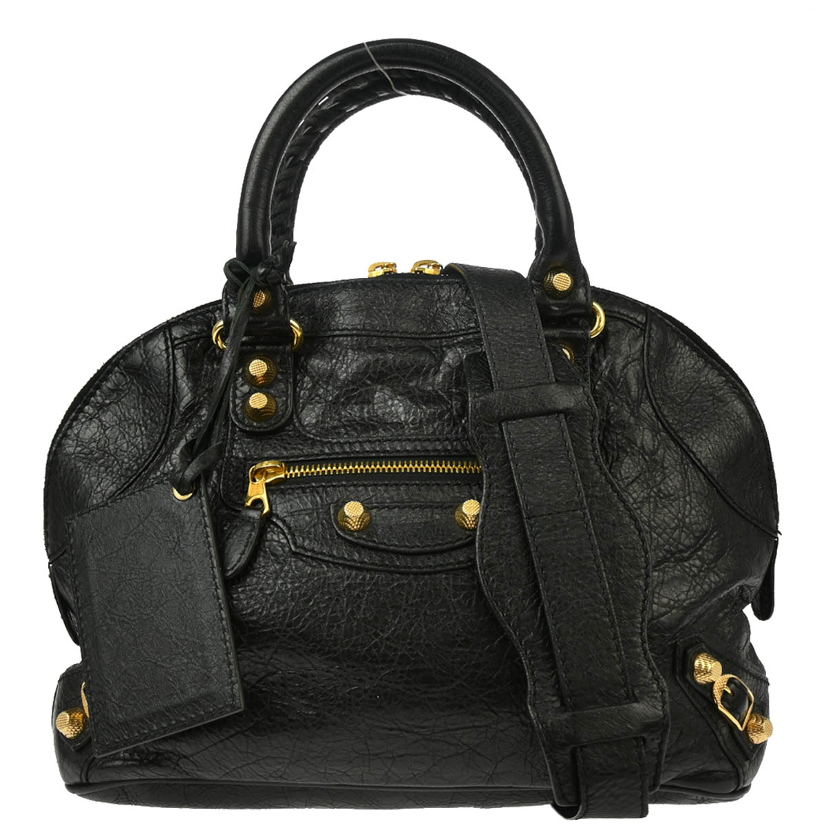 Balenciaga 2014 Black Classic Bowling 2way Shoulder Handbag