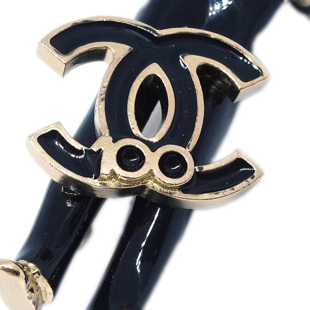 Chanel Black Gold Brooch Pin B15C