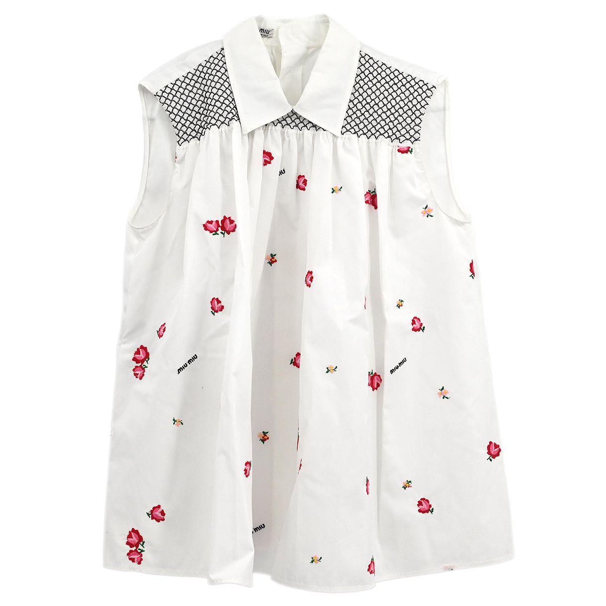 Miu Miu 2019 Sleeveless Blouse Top White #36