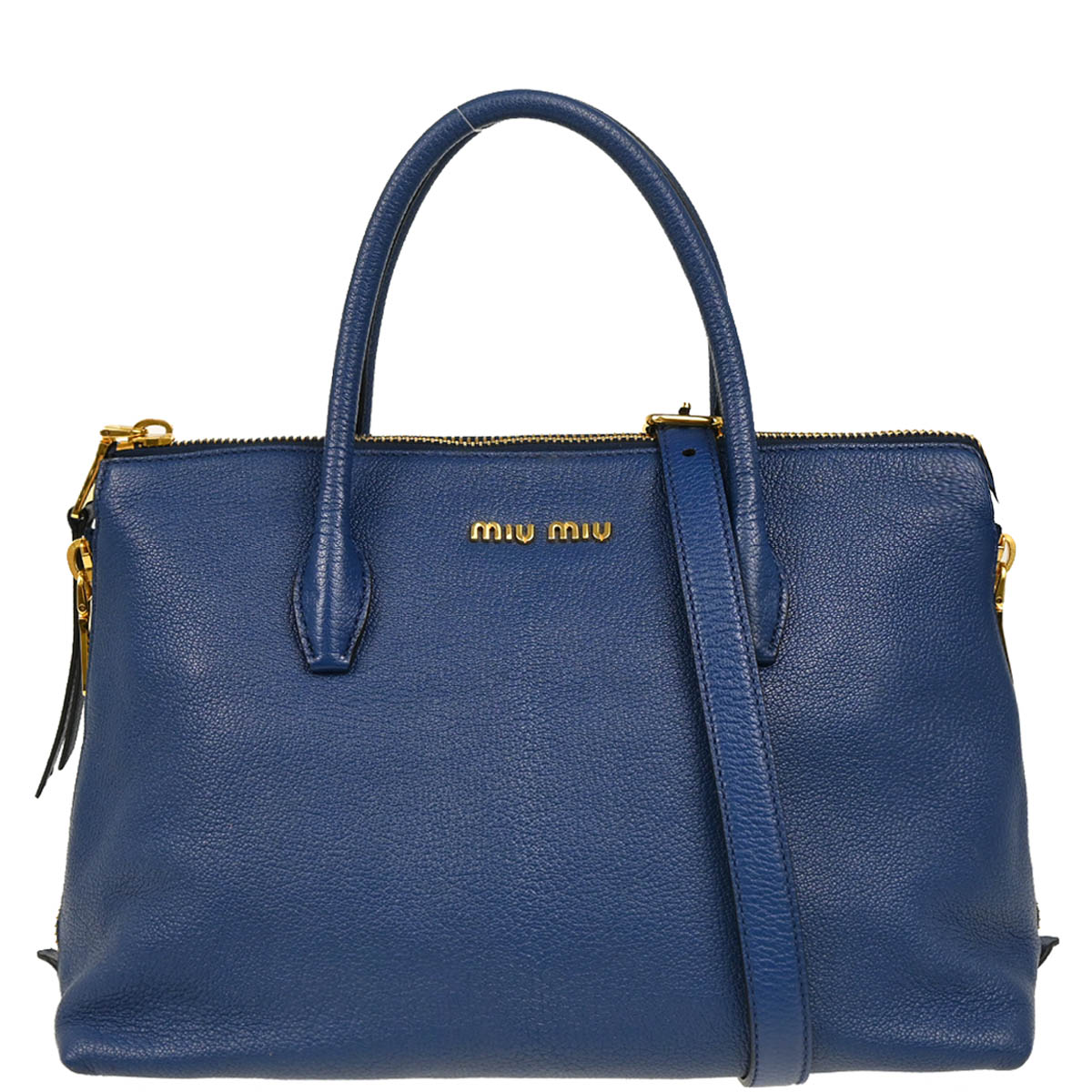 Miu Miu Blue Lambskin 2way Handbag