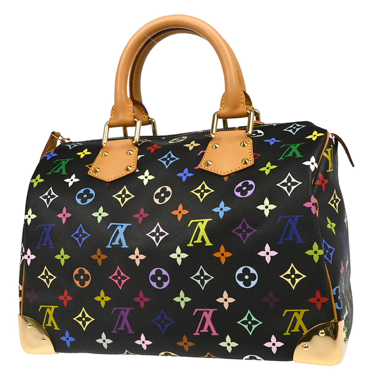 Louis Vuitton 2010 Black Monogram Multicolor Speedy 30 Handbag M92642