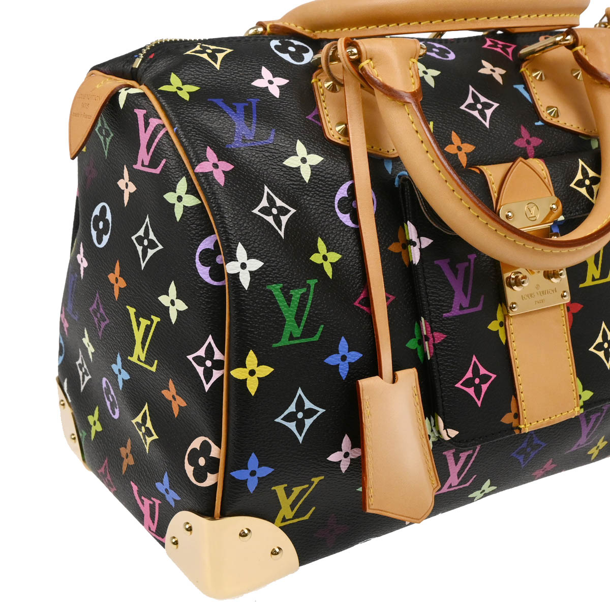 Louis Vuitton 2010 Black Monogram Multicolor Speedy 30 Handbag M92642