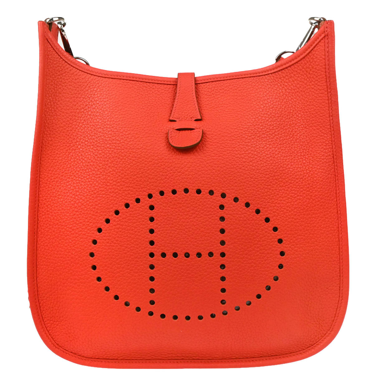 Hermes 2014 Rouge Tomate Taurillon Clemence Evelyne 3 29 PM Shoulder Bag