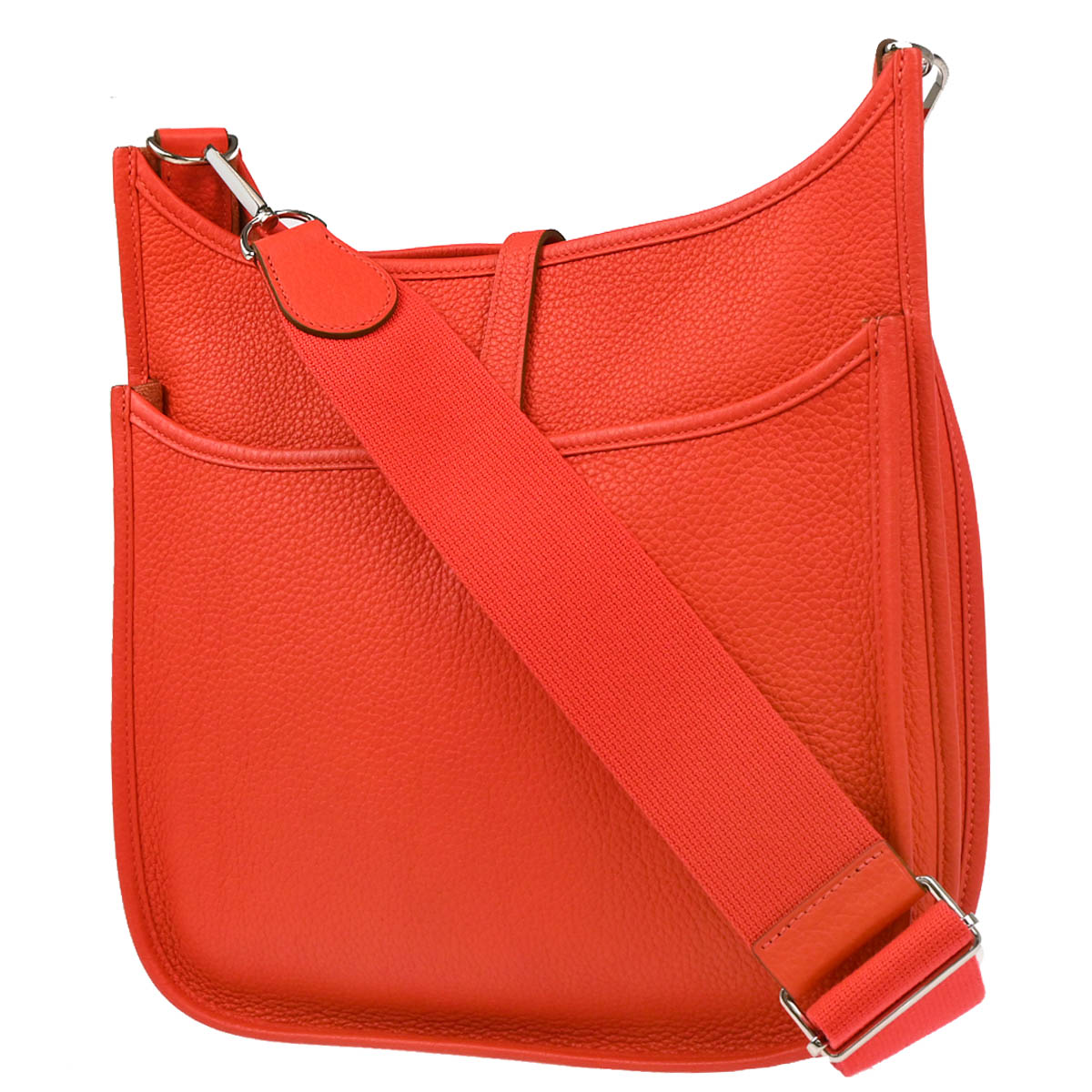 Hermes 2014 Rouge Tomate Taurillon Clemence Evelyne 3 29 PM Shoulder Bag