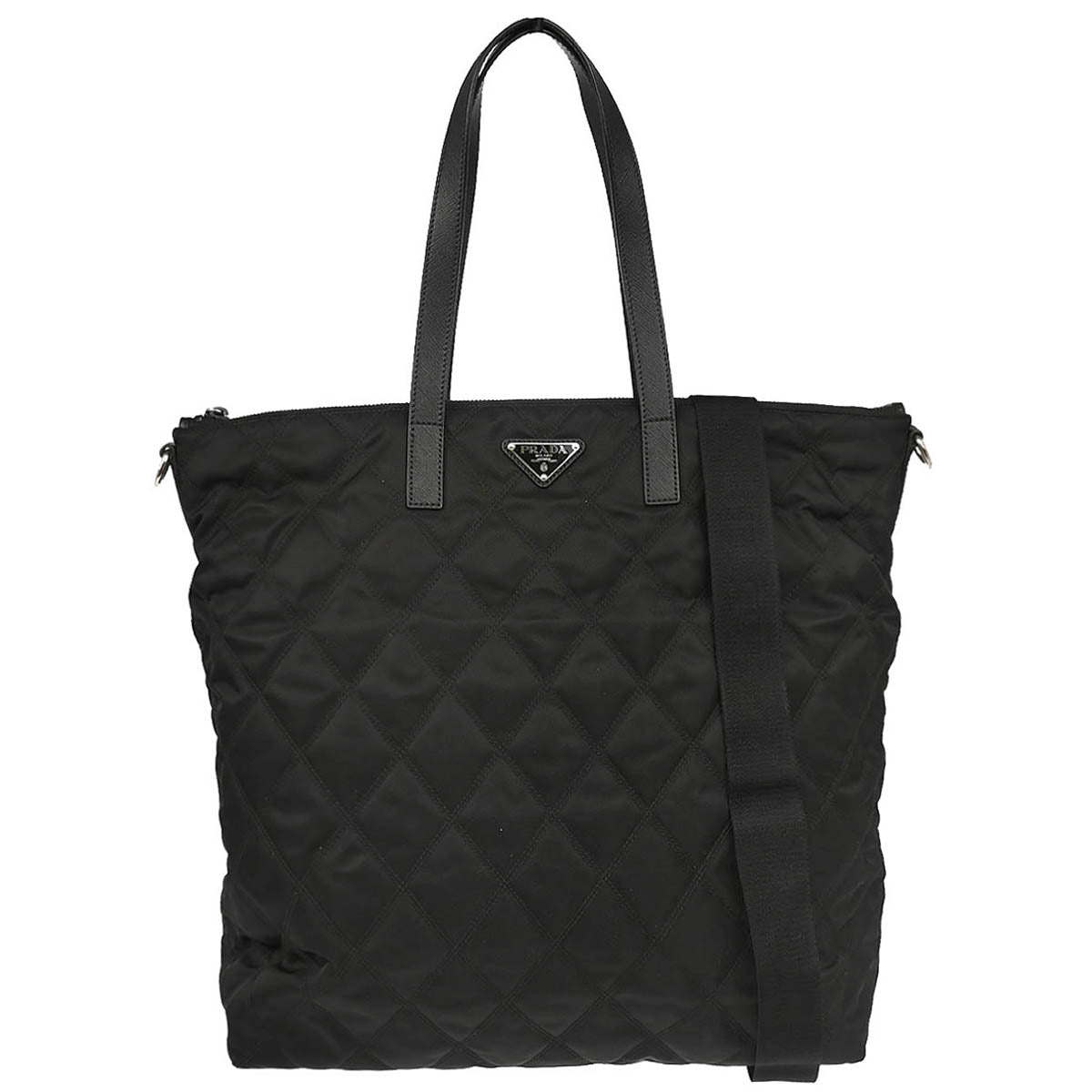 Prada Black Nylon 2way Tote Shoulder Handbag