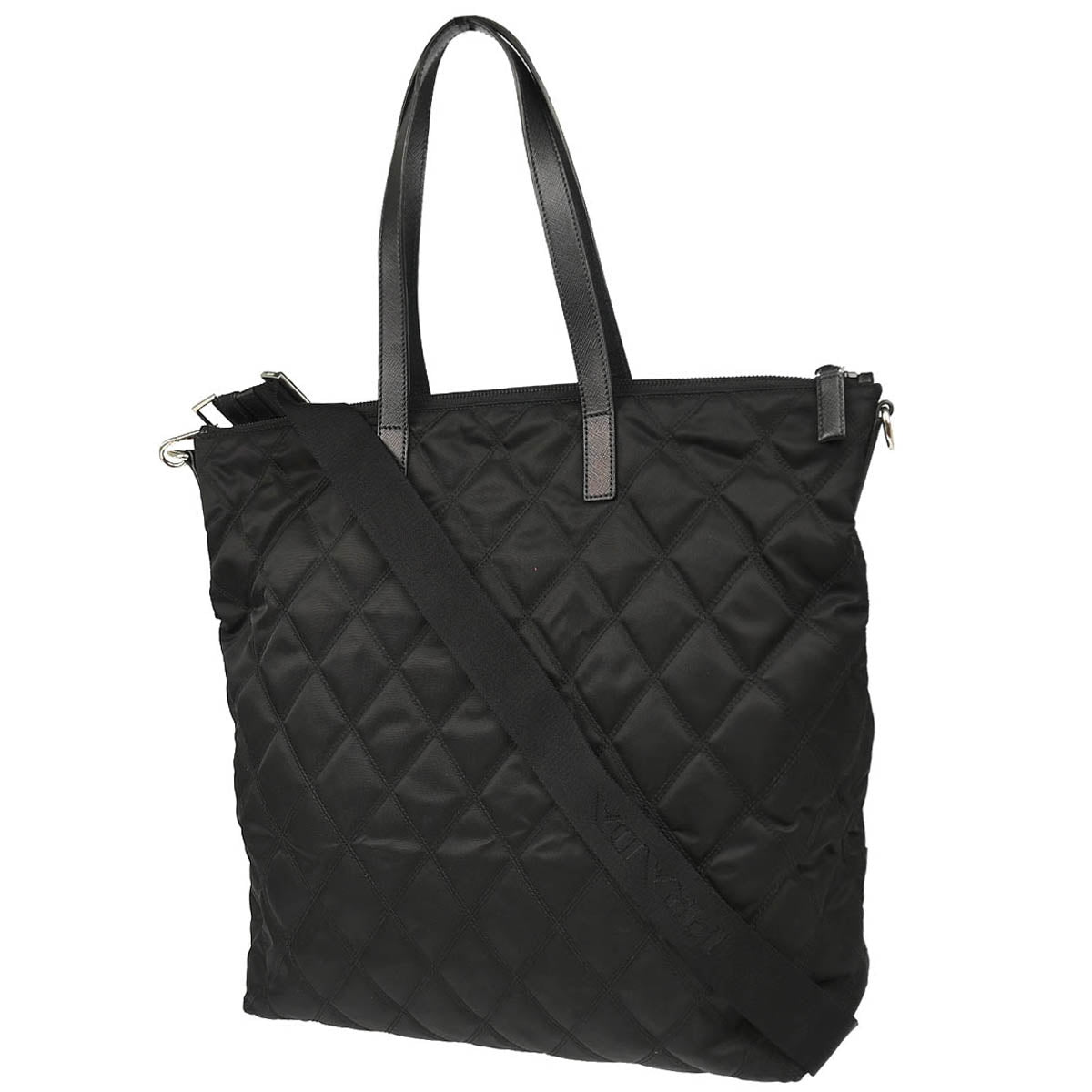 Prada Black Nylon 2way Tote Shoulder Handbag