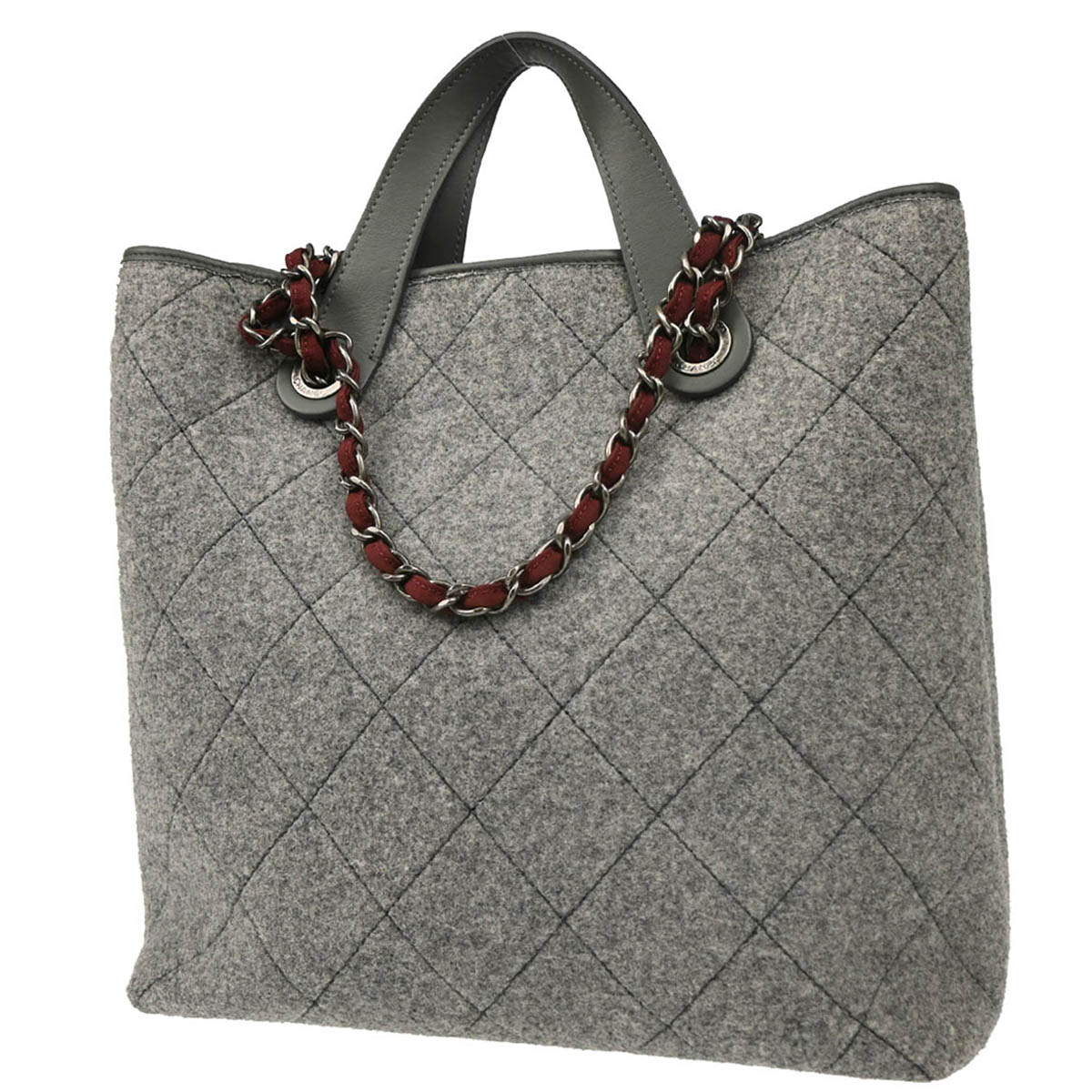 Chanel 2012 Gray Felt 2way Tote Handbag