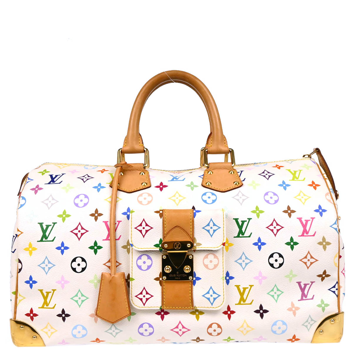 Louis Vuitton 2011 White Monogram Multicolor Speedy 40 Handbag M93216