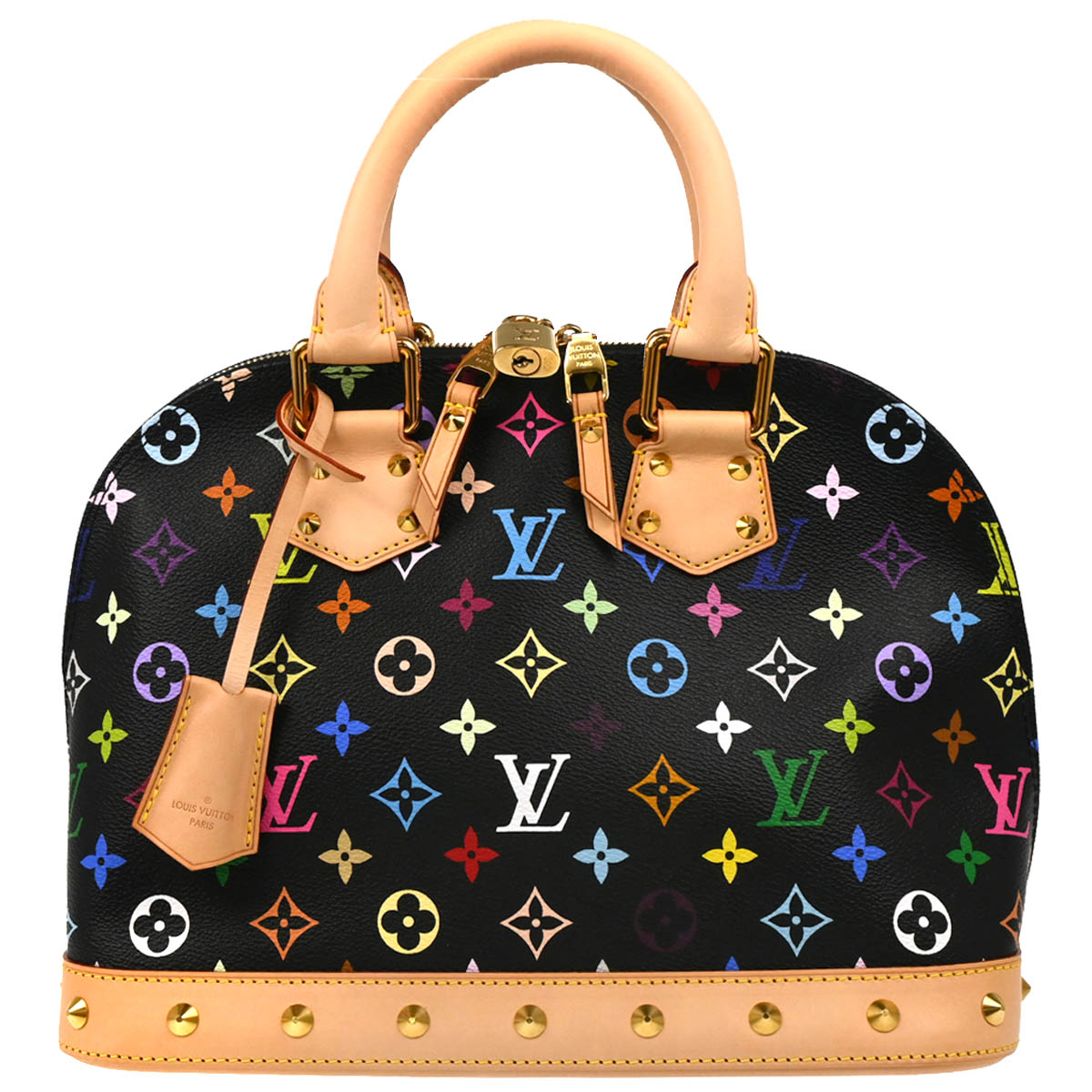 Louis Vuitton 2012 Black Monogram Multicolor Alma PM Handbag M40444