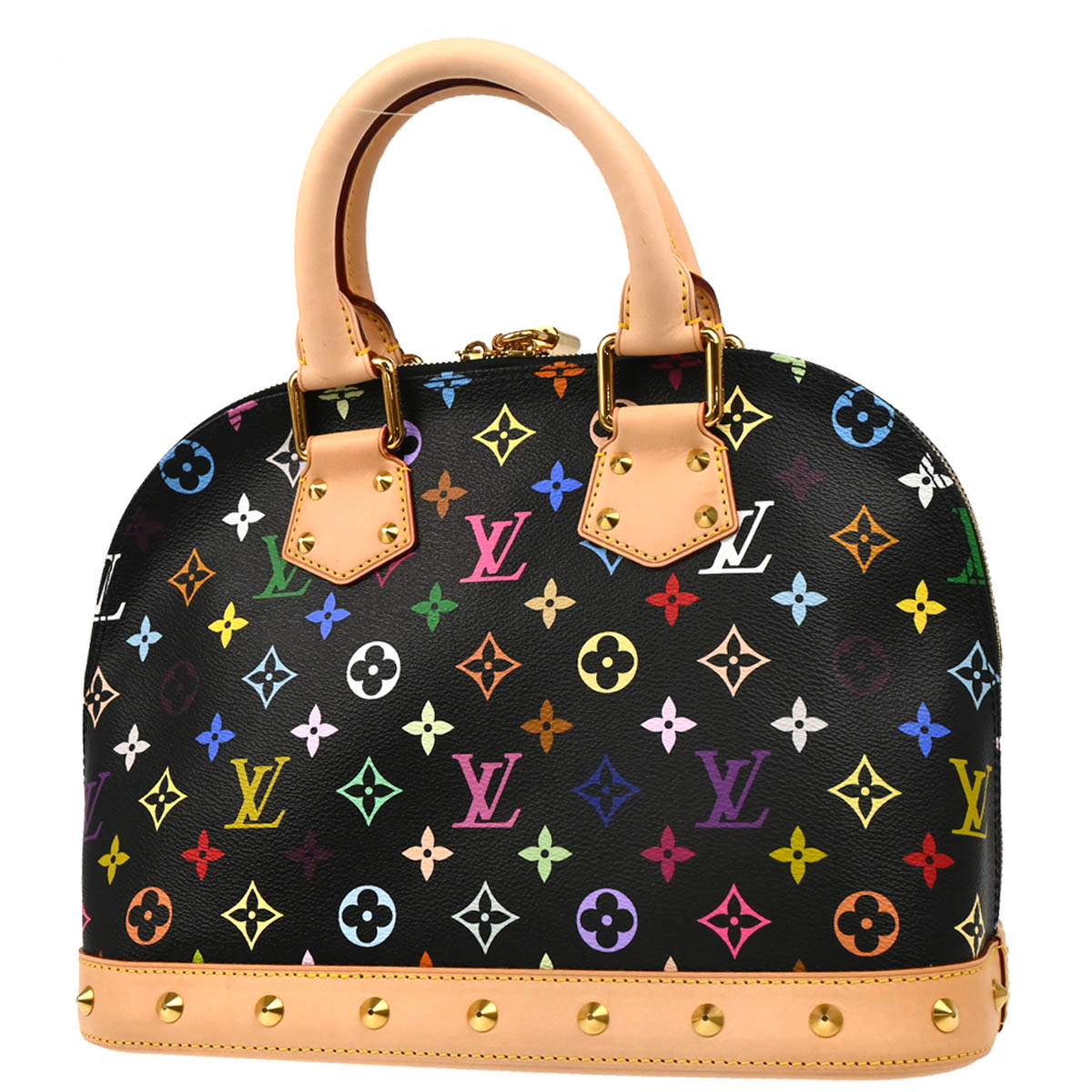 Louis Vuitton 2012 Black Monogram Multicolor Alma PM Handbag M40444