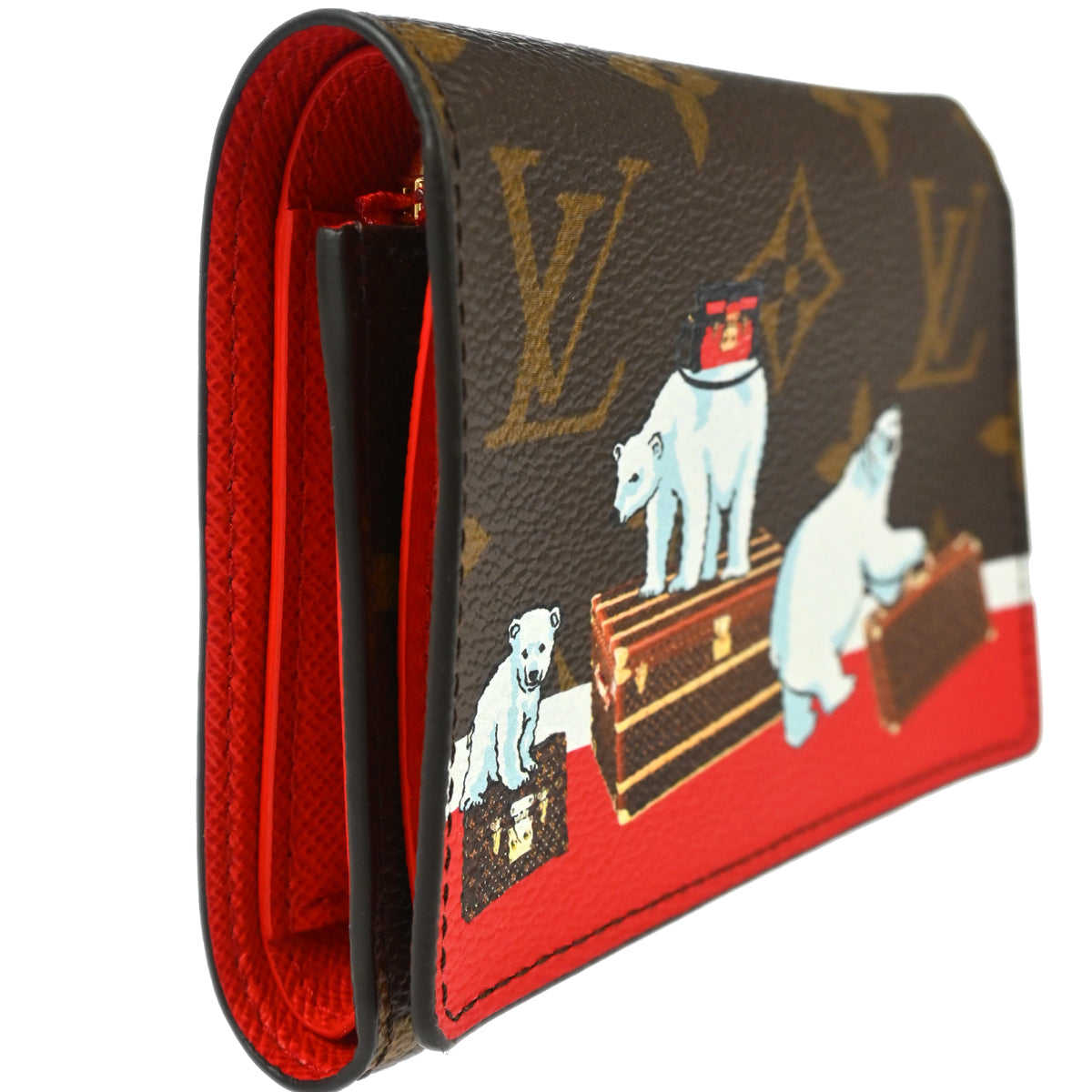 Louis Vuitton 2017 Monogram Polar Bear Trifold Wallet M62090