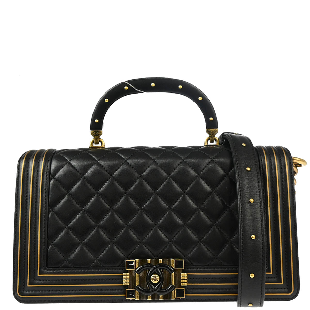 Boy Chanel 2017-2018 Black Lambskin Medium 2way Chain Shoulder Bag