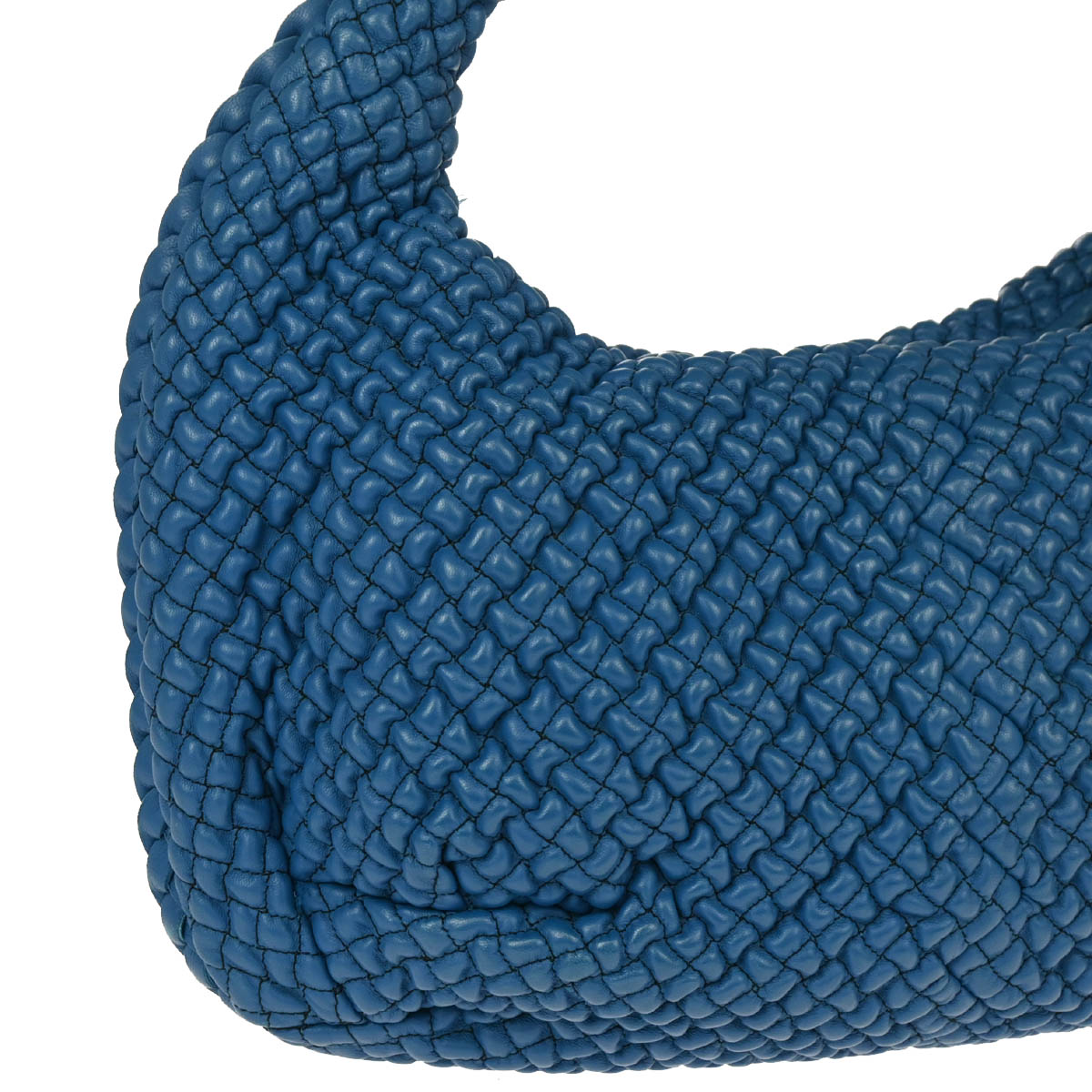 Bottega Veneta Blue Intrecciato Hobo Handbag