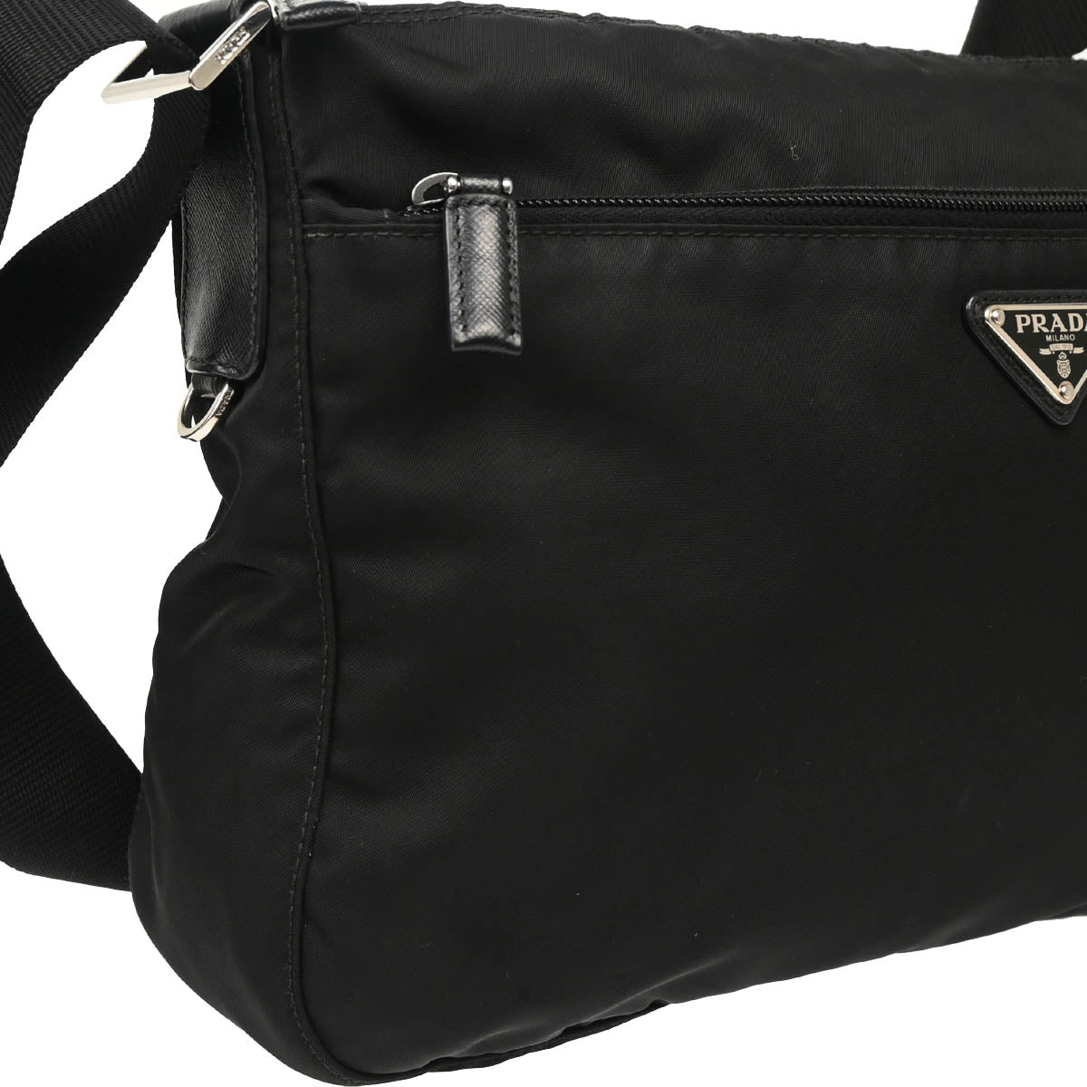 Prada 2015 Black Nylon Shoulder Bag