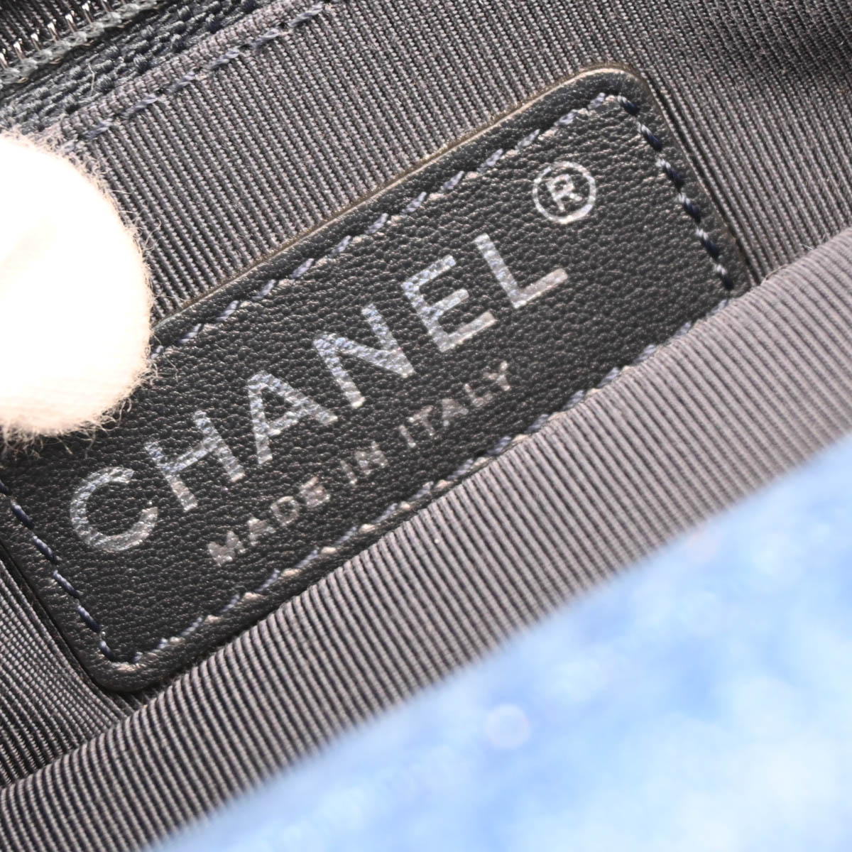 Chanel 2014-2015 White Denim Canvas Shoulder Bag