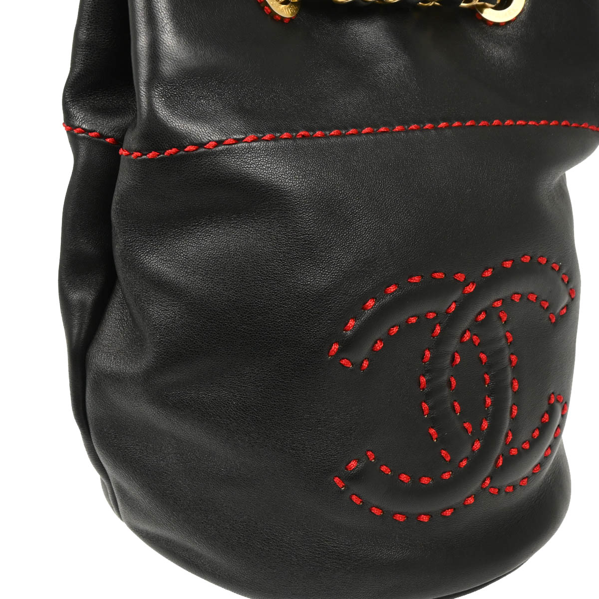 Chanel 2017 Black Lambskin Bucket Shoulder Bag