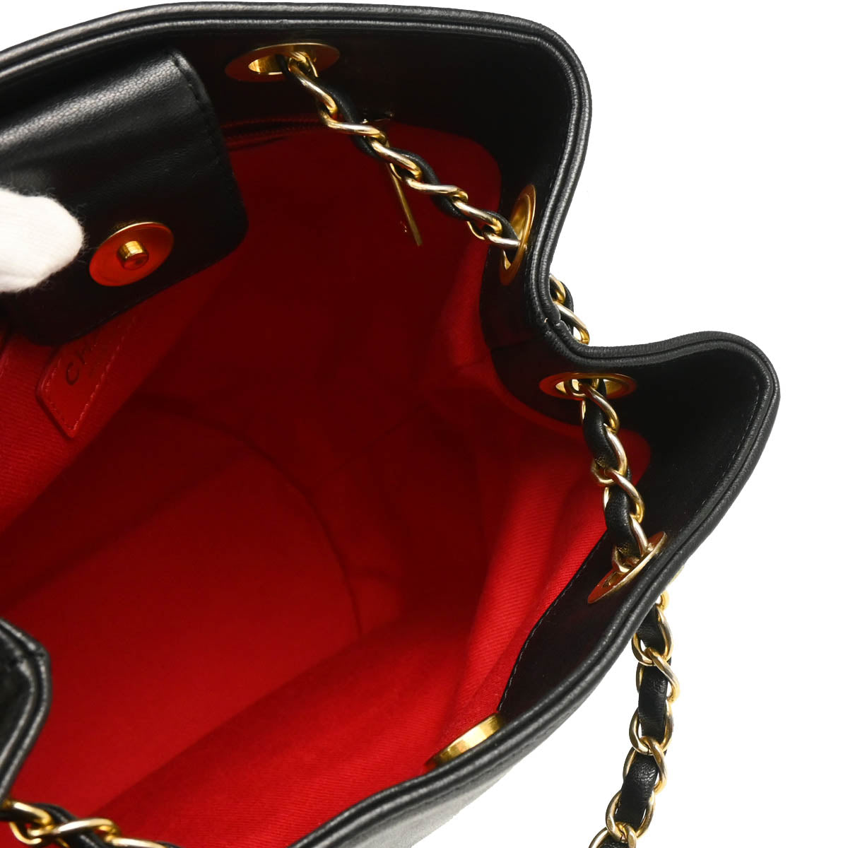 Chanel 2017 Black Lambskin Bucket Shoulder Bag