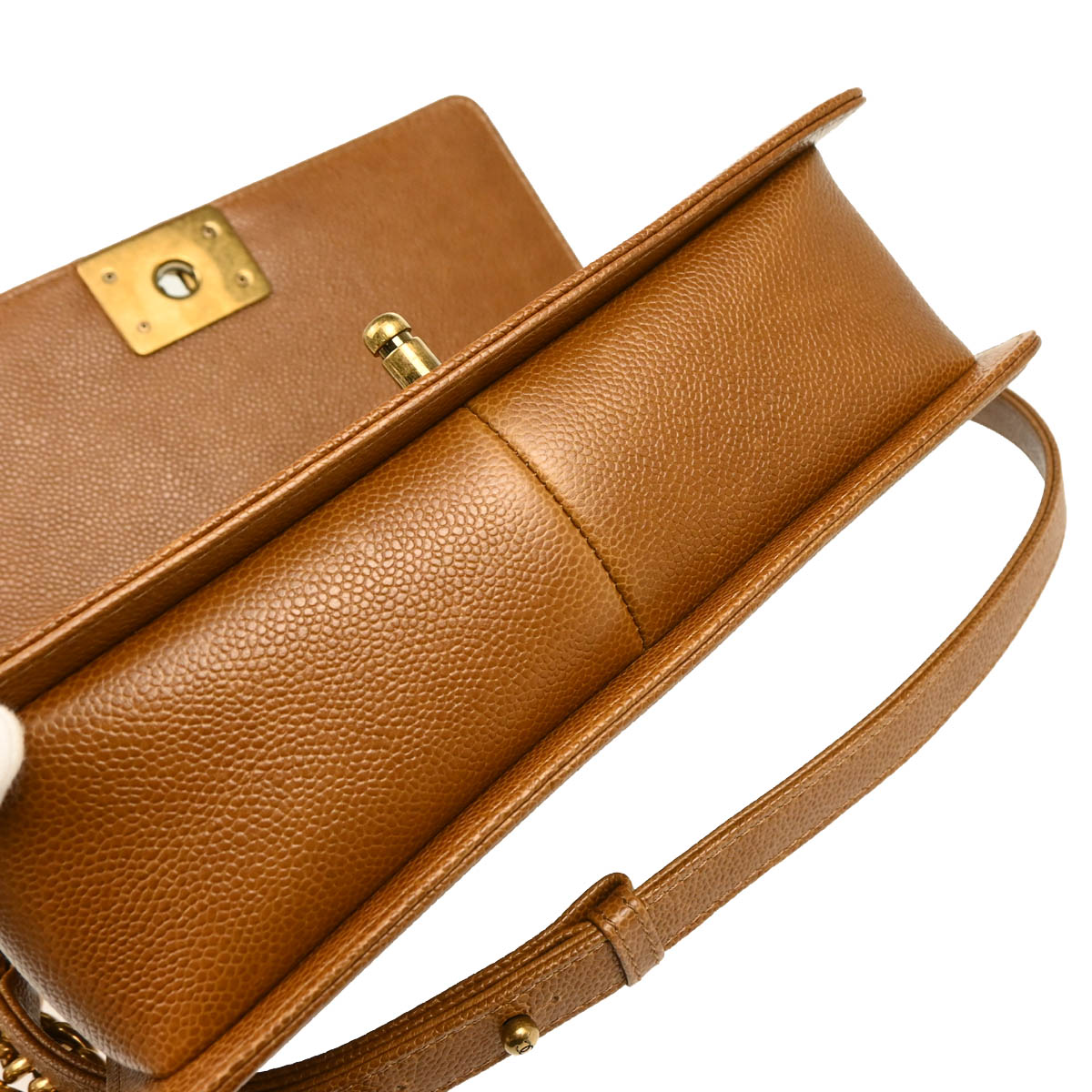 Boy Chanel 2014-2015 Brown Caviar Medium Chain Shoulder Bag