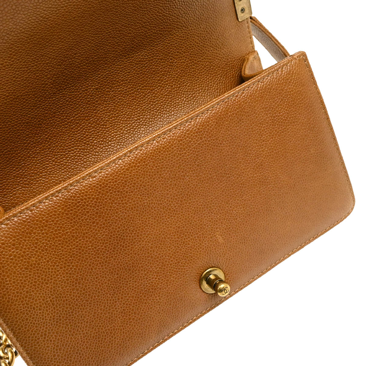 Boy Chanel 2014-2015 Brown Caviar Medium Chain Shoulder Bag