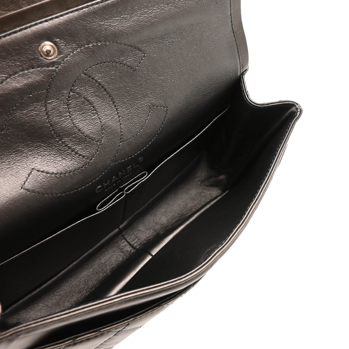 Chanel 2011 Brown Lambskin 2.55 Double Flap Shoulder Bag