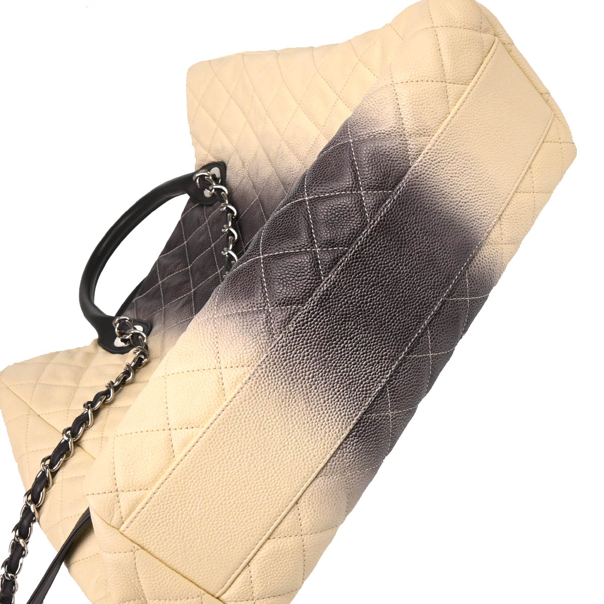 Chanel 2012-2013 White Calfskin 2way Shopping Tote Bag
