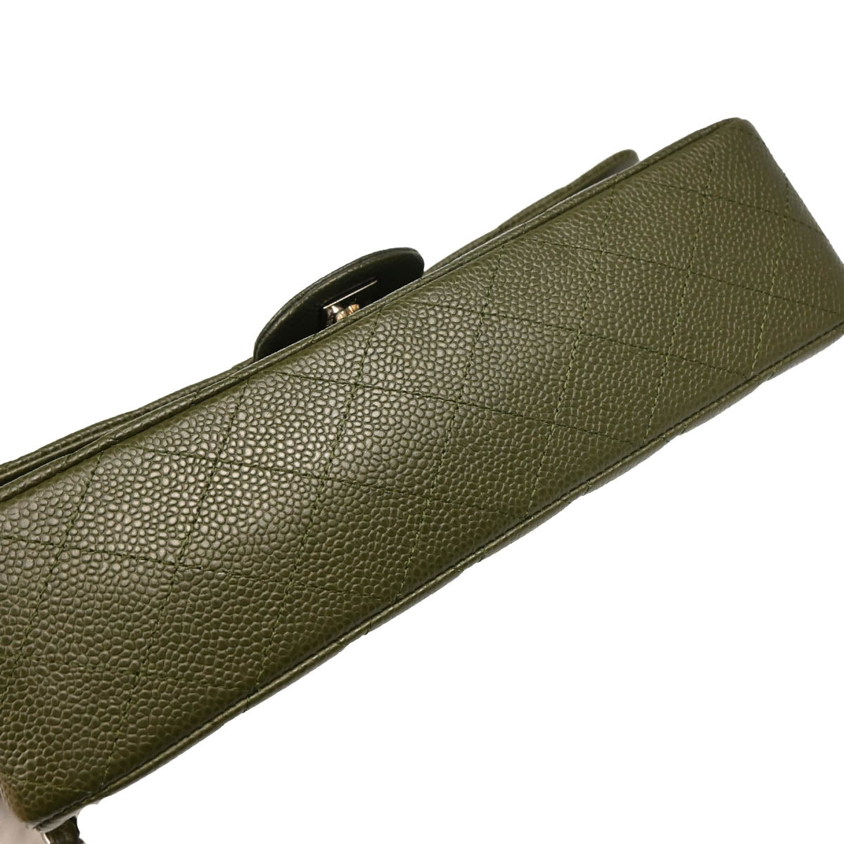 Chanel 2010-2011 Green Caviar Medium Classic Double Flap Shoulder Bag