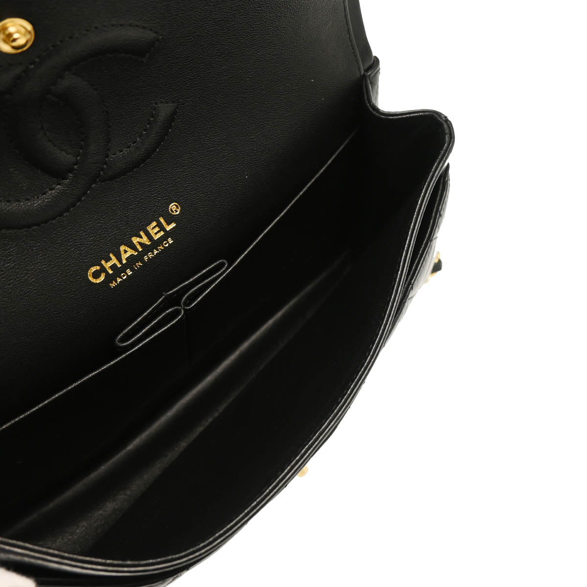 Chanel 2018-2019 Black Lambskin Medium Classic Double Flap Shoulder Bag