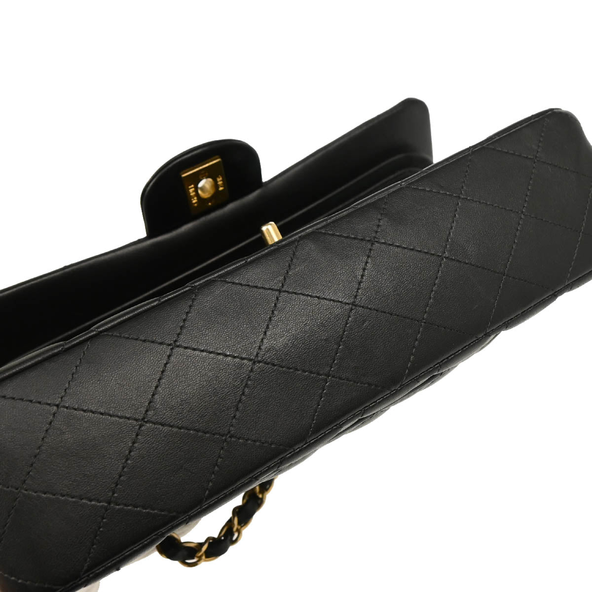 Chanel 2018-2019 Black Lambskin Medium Classic Double Flap Shoulder Bag