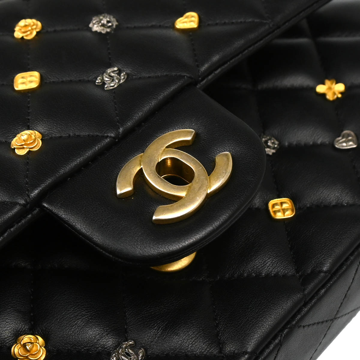 Chanel 2018-2019 Black Lambskin Medium Classic Double Flap Shoulder Bag