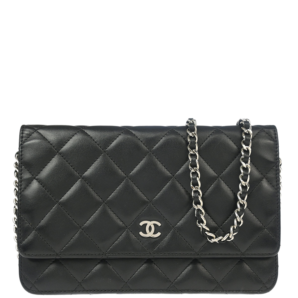 Chanel 2013-2014 Black Lambskin Classic WOC Shoulder Wallet Bag