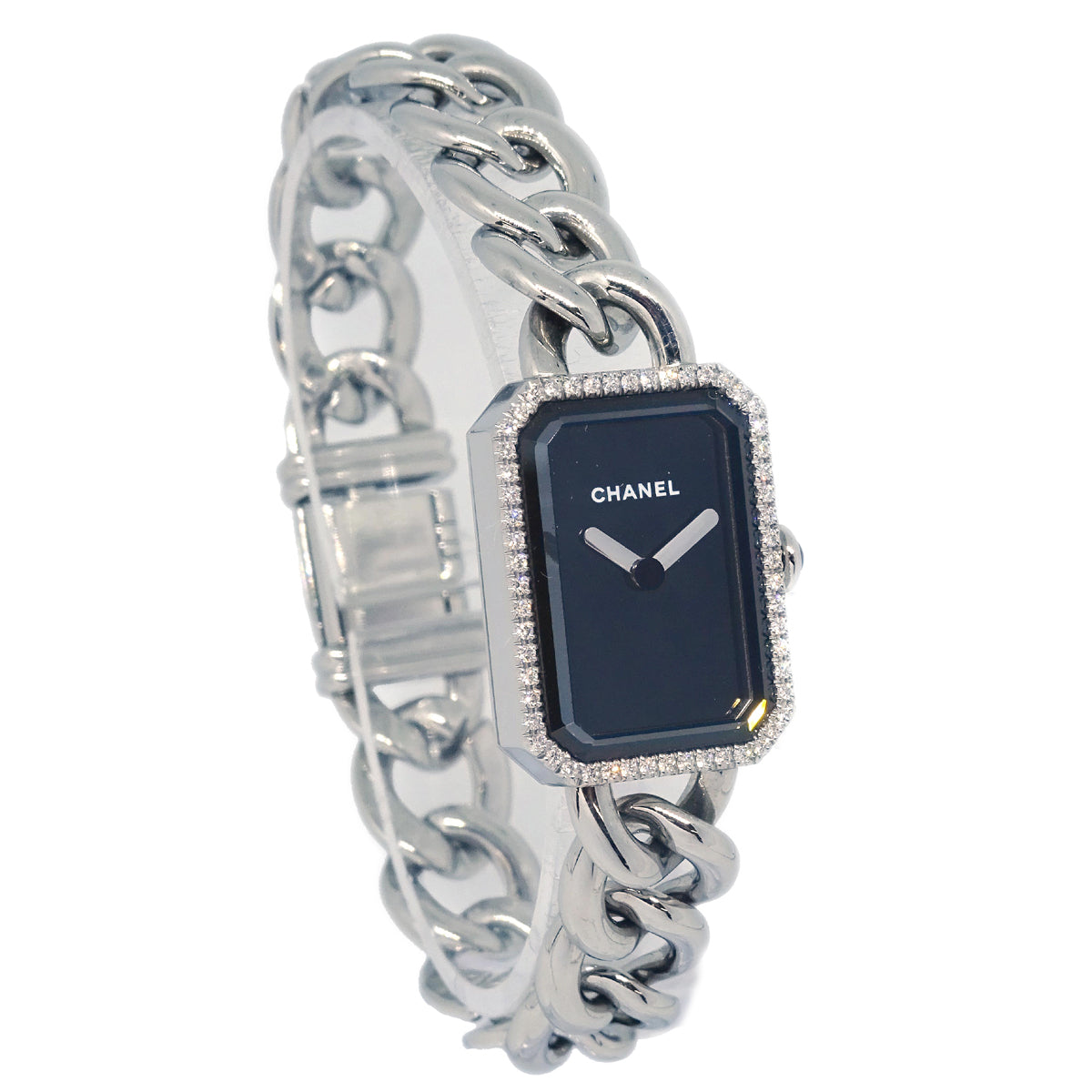 Chanel Ref.H7021 Premiere Quartz Watch Silver SS Diamond
