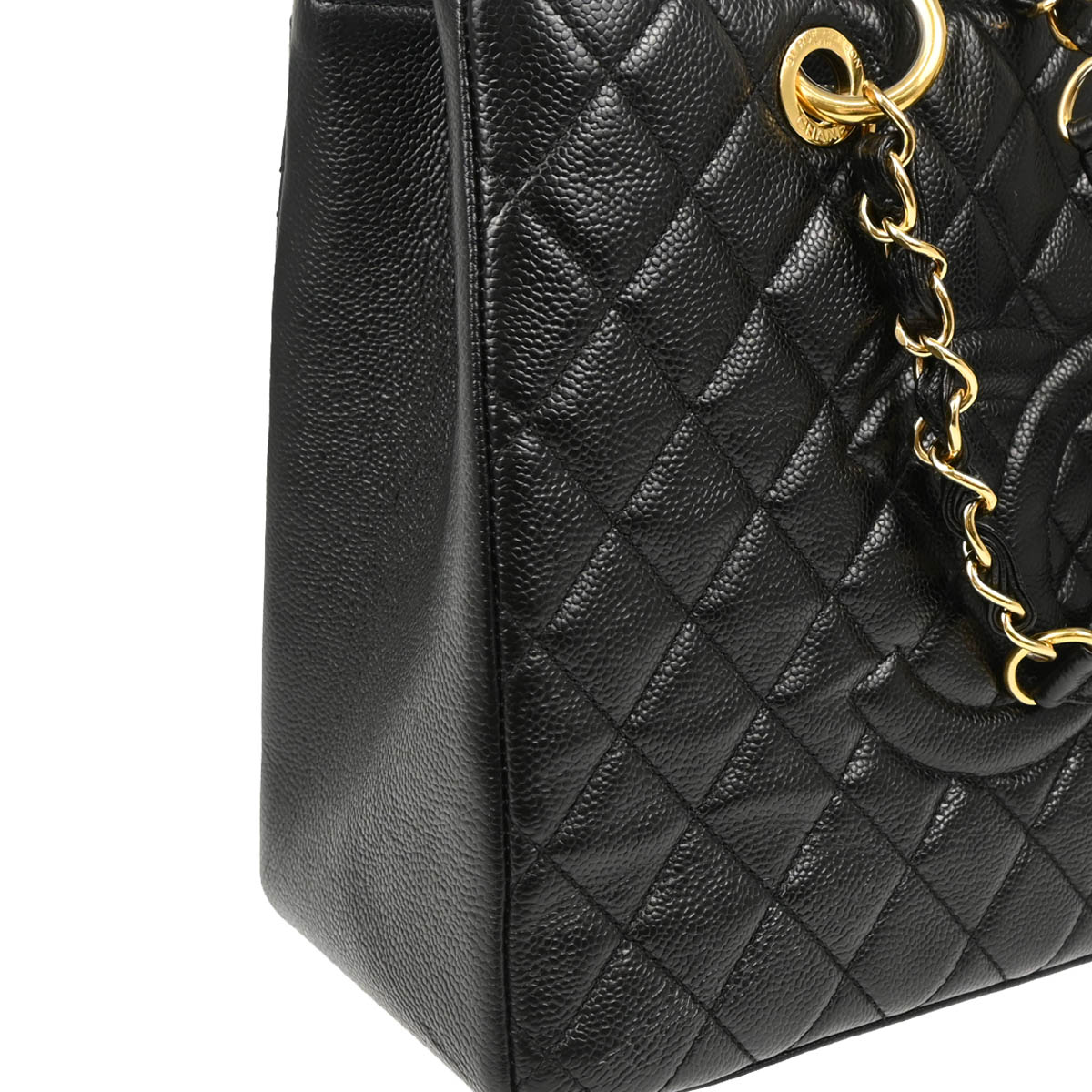 Chanel 2012 Black Caviar Grand Shopping Tote GST Handbag