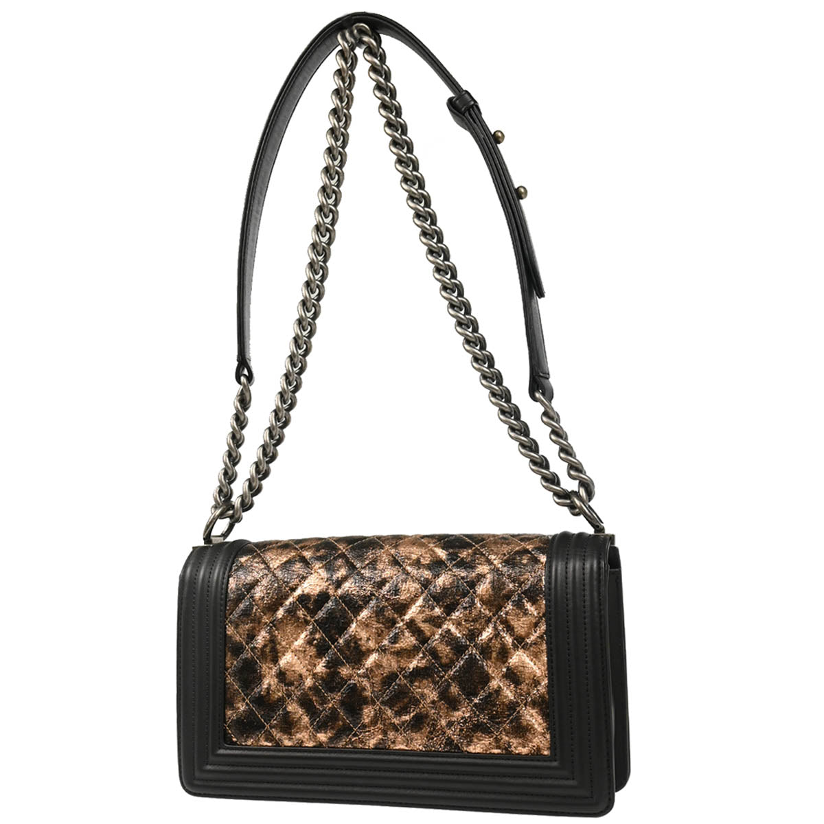 Boy Chanel 2018-2019 Black Bronze Lambskin Medium Shoulder Bag