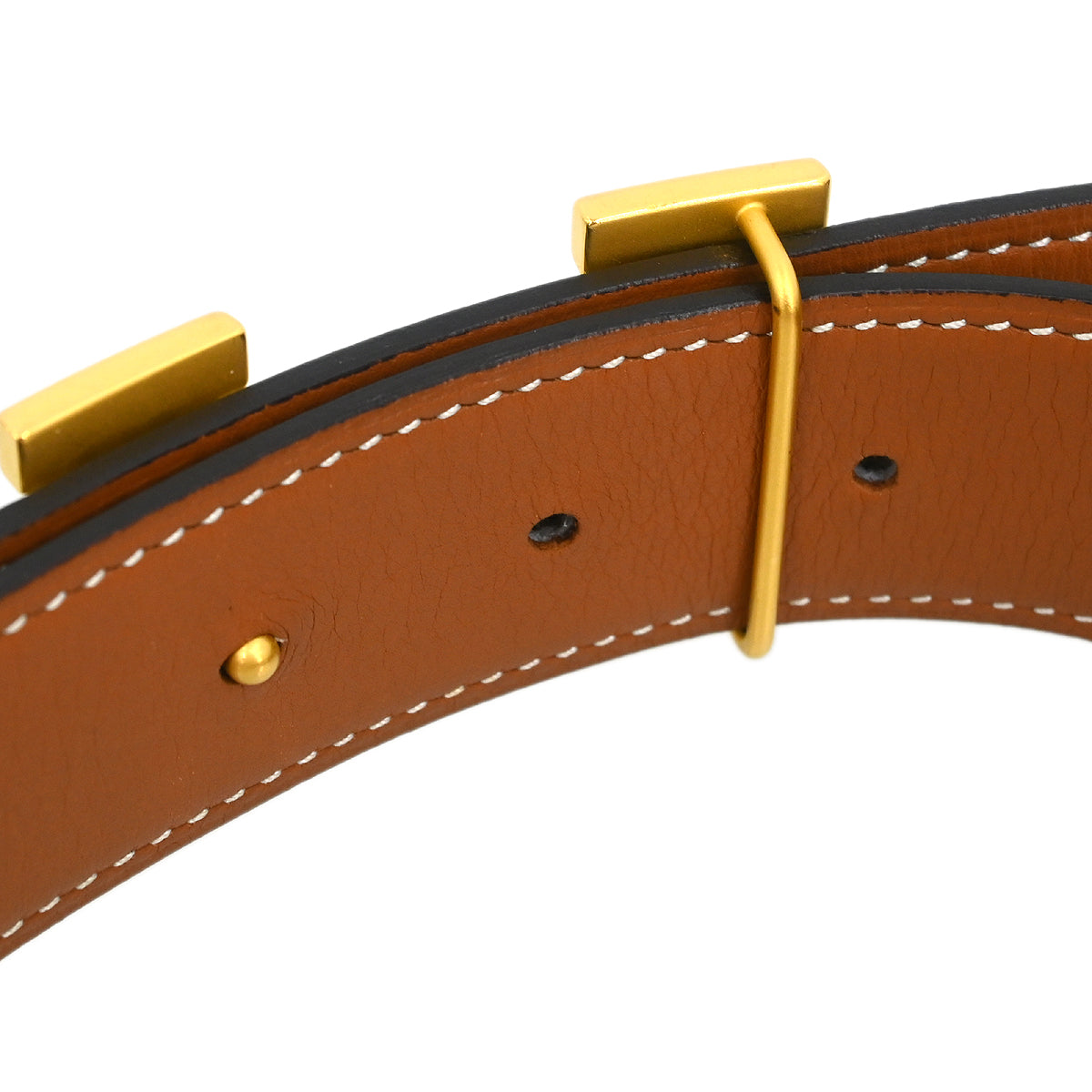 Hermes Gray Epsom Swift Constance Reversible Belt #90 Small Good