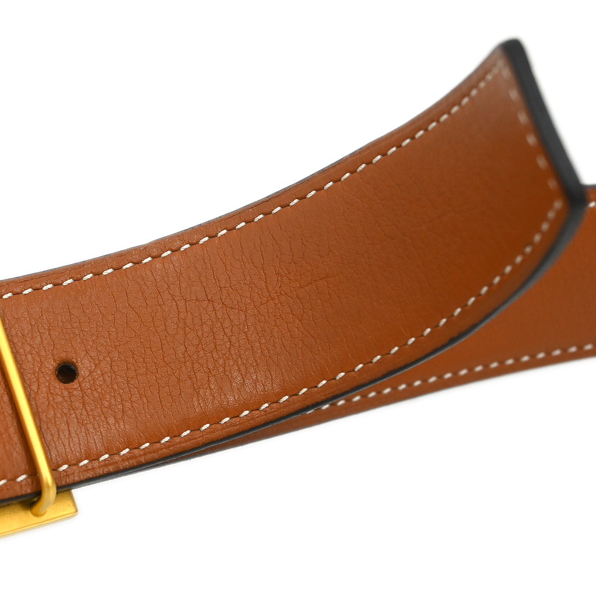 Hermes Gray Epsom Swift Constance Reversible Belt #90 Small Good