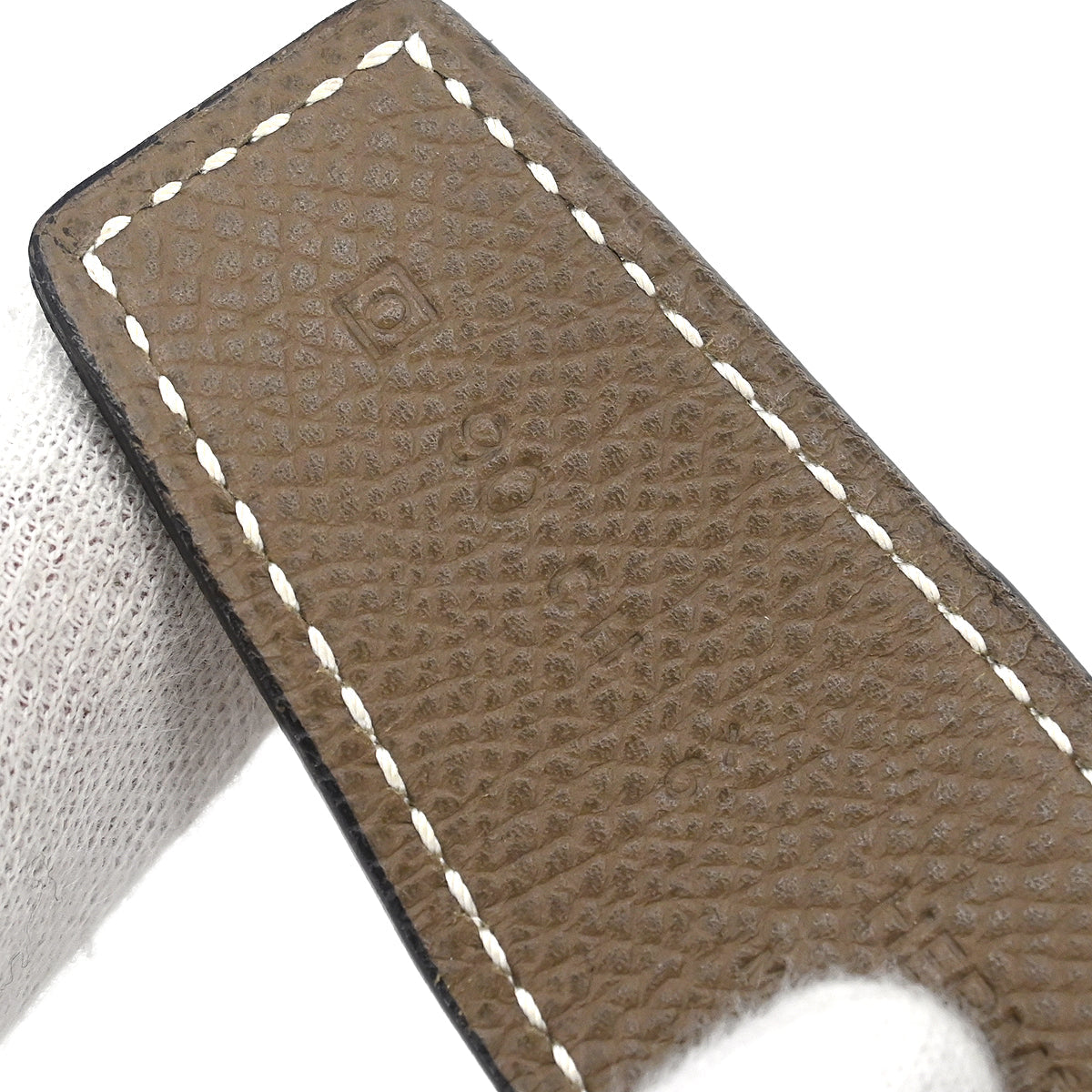Hermes Gray Epsom Swift Constance Reversible Belt #90 Small Good