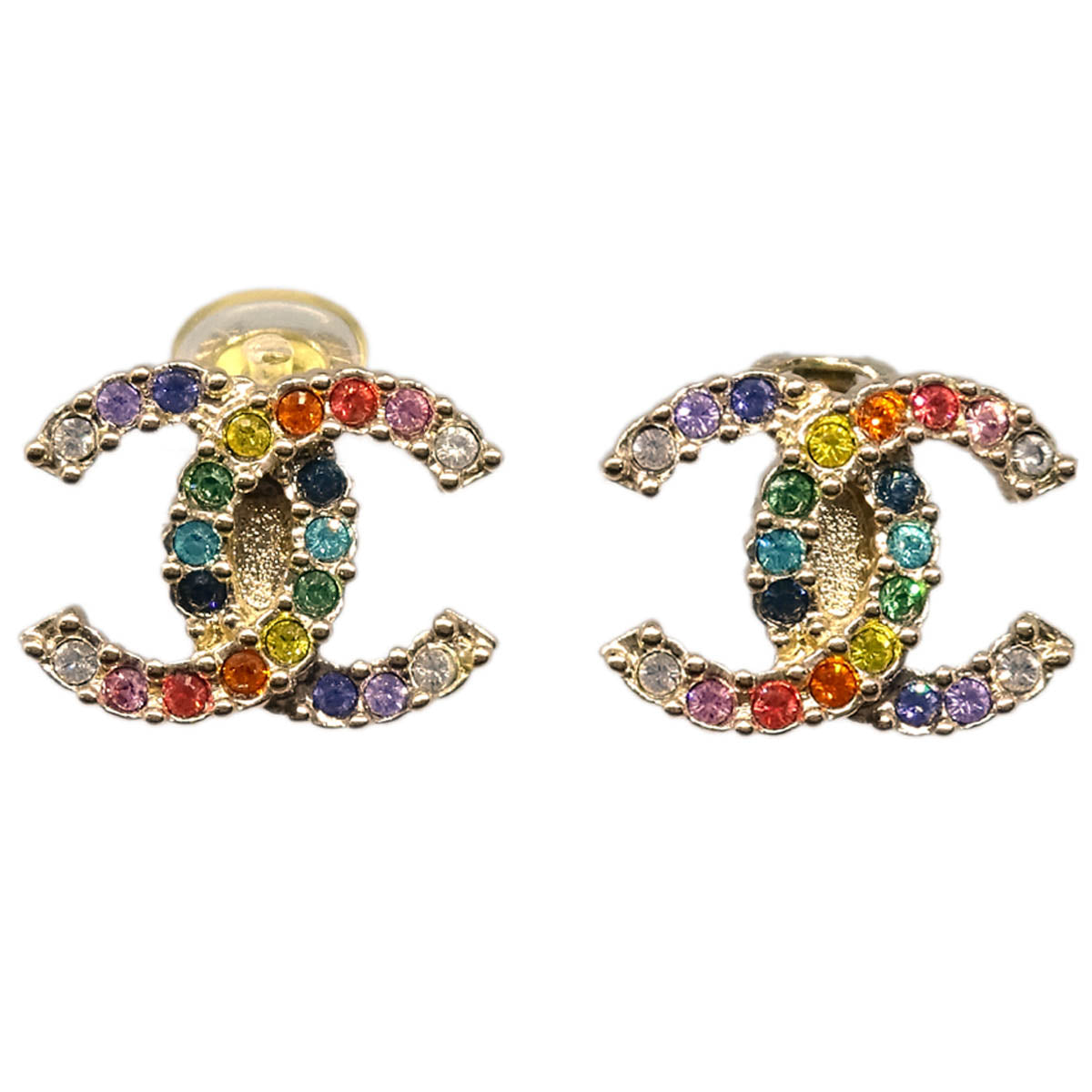 Chanel Rhinestone Earrings Clip-On A19S