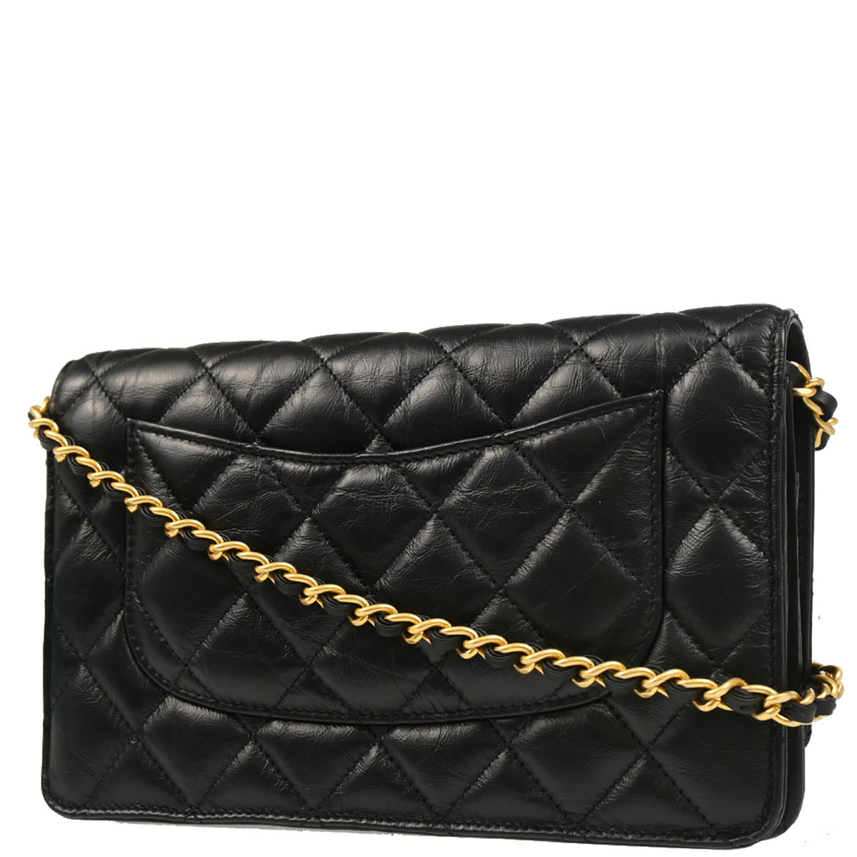 Chanel 2017 Black Calfskin Icon Mademoiselle Lock WOC Shoulder Wallet Bag