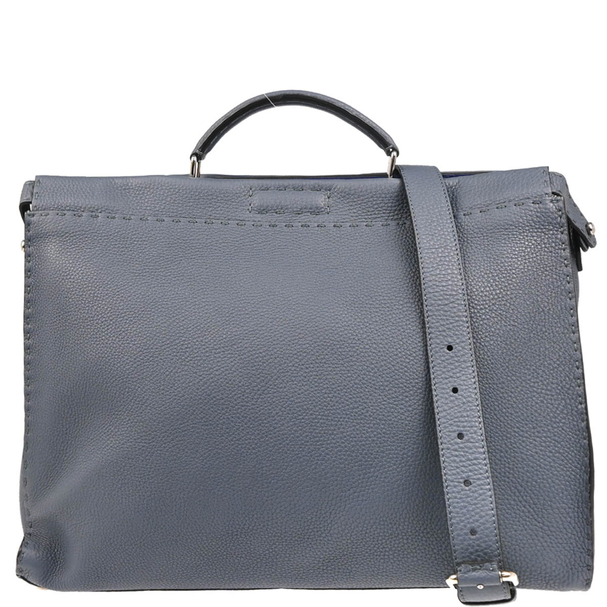 Fendi Blue Leather Peekaboo 2way Shoulder Handbag