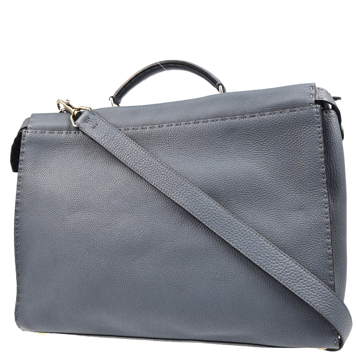 Fendi Blue Leather Peekaboo 2way Shoulder Handbag