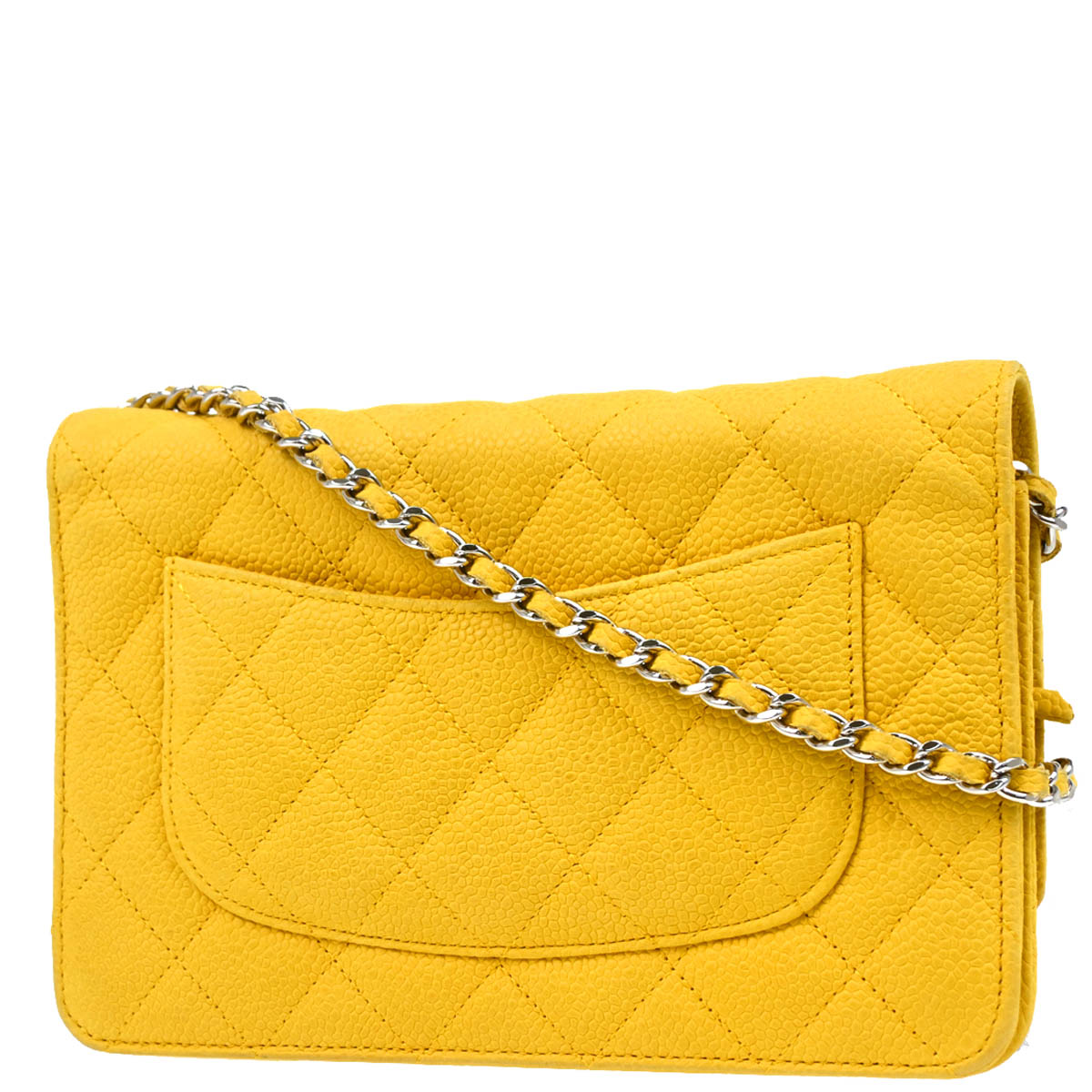 Chanel 2013-2014 Yellow Caviar Classic WOC Shoulder Wallet Bag
