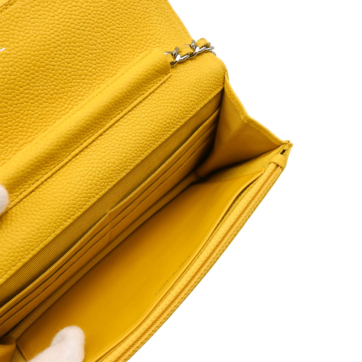 Chanel 2013-2014 Yellow Caviar Classic WOC Shoulder Wallet Bag
