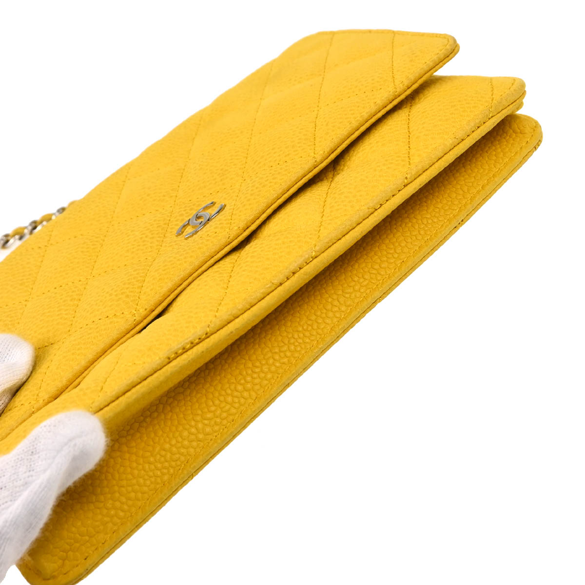 Chanel 2013-2014 Yellow Caviar Classic WOC Shoulder Wallet Bag