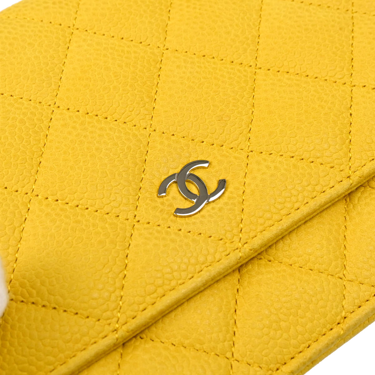 Chanel 2013-2014 Yellow Caviar Classic WOC Shoulder Wallet Bag
